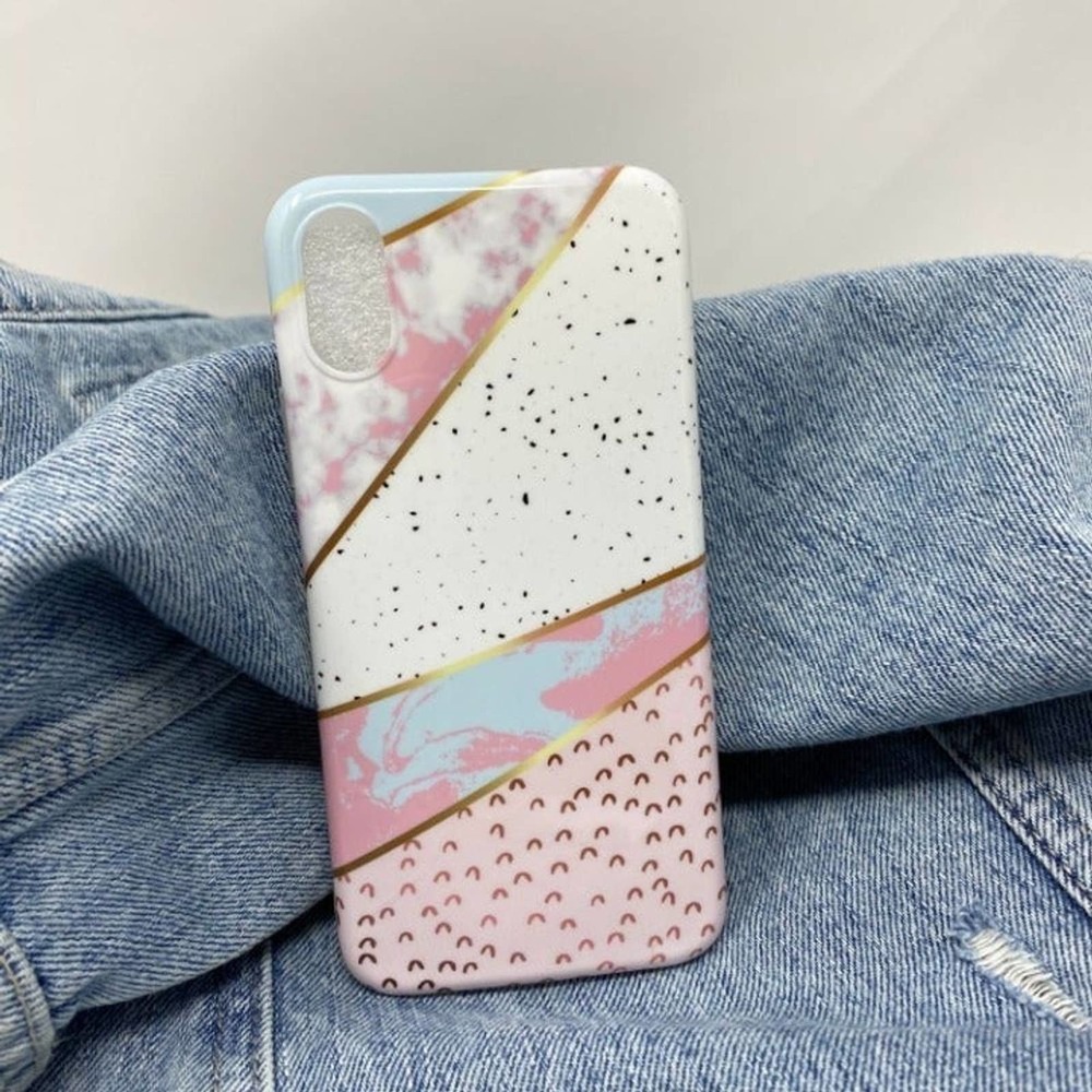 iPhone 6 Plus Case Pink Marble Print Abstract NEW